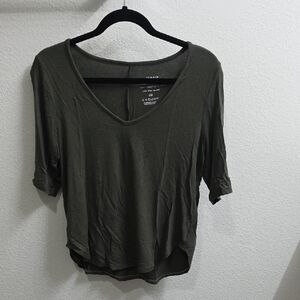 Torrid Dark Olive V-Neck Crop Top